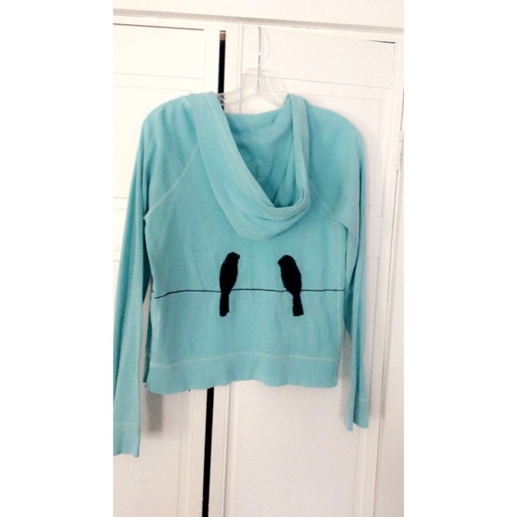 Baby blue light weight bird embroidered jacket - Picture 2 of 2